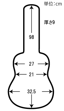 ロッコーマン グラスファイバーケース 19世紀ギター用 内寸 画像